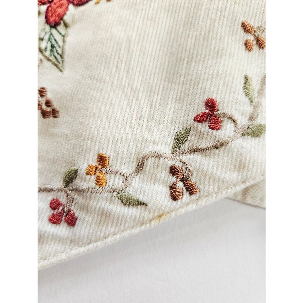 Vintage New Direction Floral Embroidered Ribbed Corduroy Cotton Button Up Vest M - Picture 8 of 12
